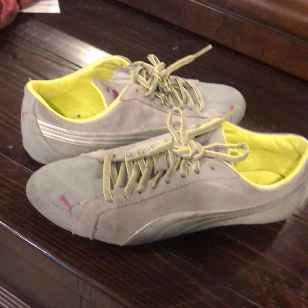 Silver and green Pumas. Women’s size 8.5. Gently worn